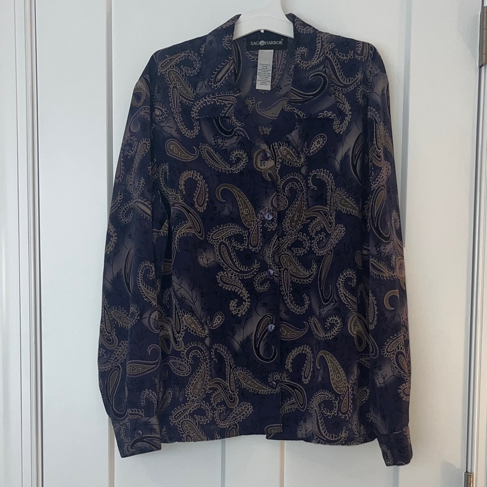 Sag Harbor Coastal Cowgirl Paisley Button Down Shirt